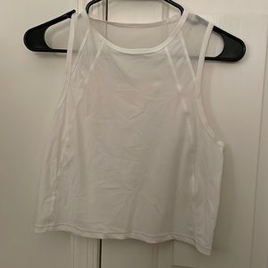 Womens cropped muscle tank with cut out back